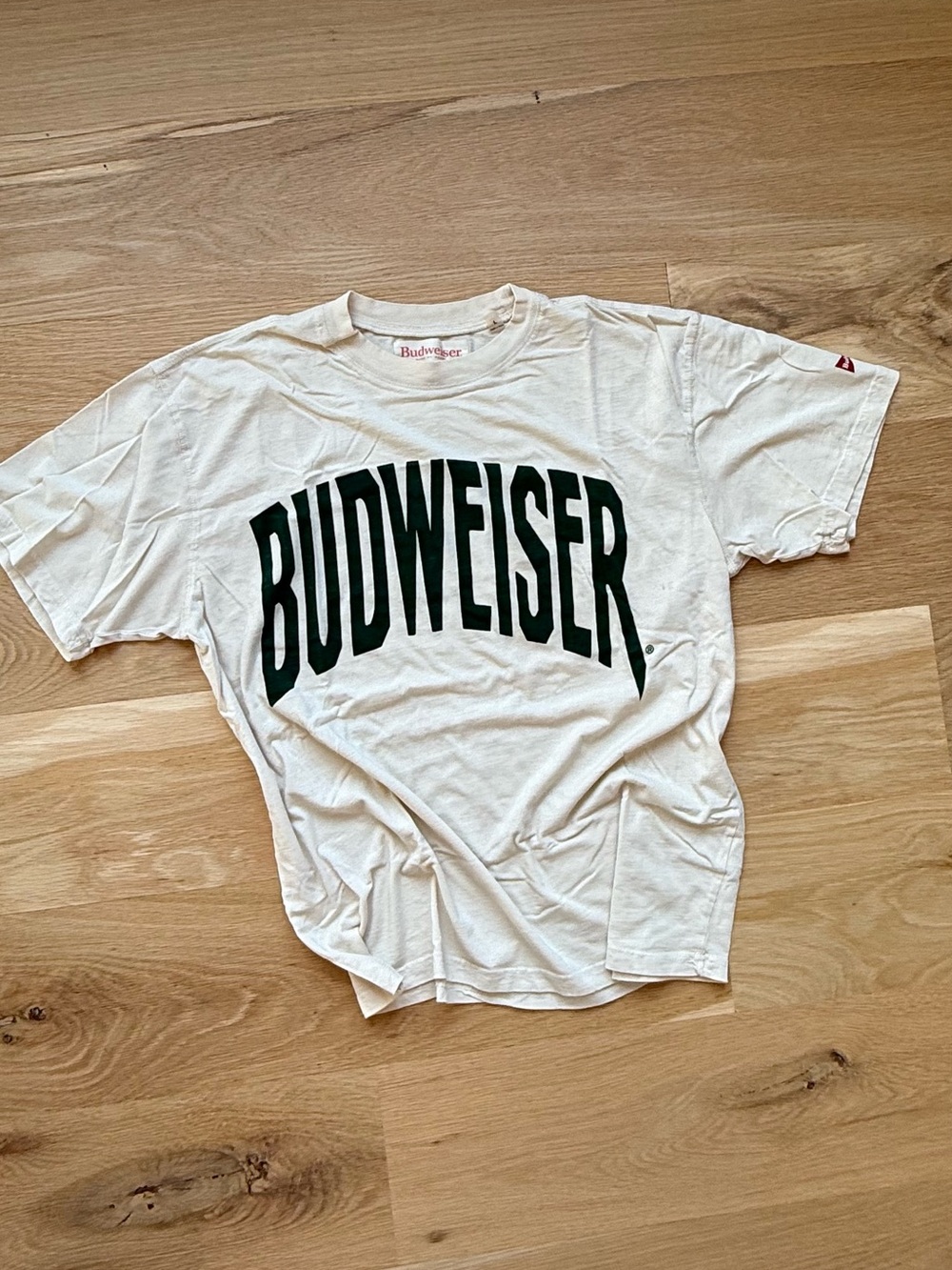 PacSun White Tee with Black Budweiser Logo